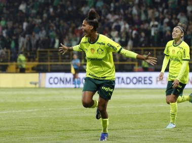 Palmeiras celebra su paso a la final de la Copa Libertadores femenina.