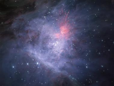 NYT: Una imagen compuesta infrarroja del interior de la Nebulosa de Orión y del Cúmulo del Trapecio.