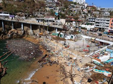 Vista de los daños causados por el paso del huracán Otis, en Acapulco, estado de Guerrero (México).