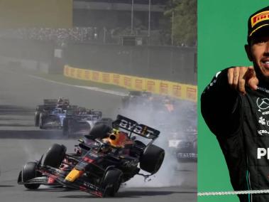 Lewis Hamilton habló del accidente de 'Checo' Pérez.
