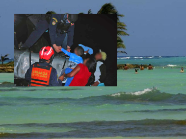 Migrantes irregulares rescatados en aguas de San Andrés.