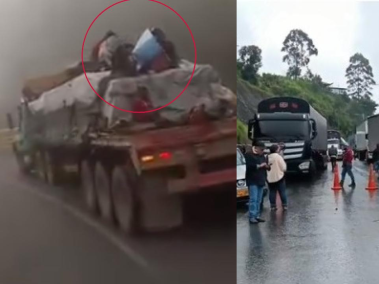 Accidente en Alto de la Línea, vía Cajamarca - Calarcá, quedó en video.