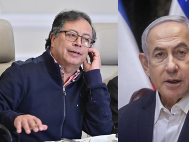 Gustavo Petro y  Benjamín Netanyahu.
