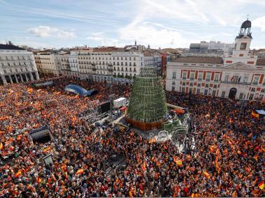 Protestas en la plaza de la Puerta del Sol de Madrid.