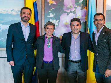 Carlos Fernando Galán, Claudia López, Nicolás García y el gobernador electo, Jorge Emilio Rey