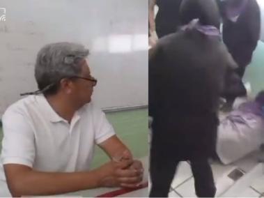 El hombre, de avanzada edad, fue golpeado por las alumnas.