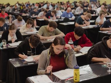 NYT: Competidores de 33 países en el Campeonato Mundial de Sudoku y Puzzle el mes pasado en Toronto.