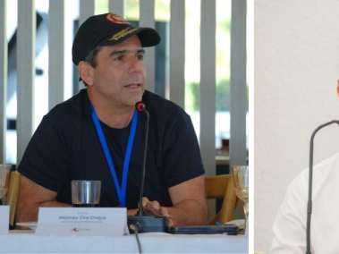 Alejandro Char, alcalde electo de Barranquilla, y el secretario de Espacio Público Ángelo Cianci.