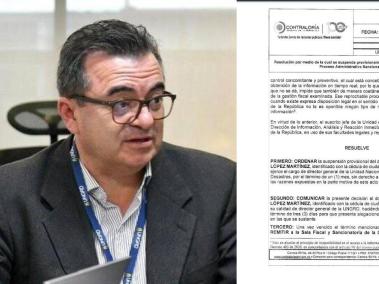 Contraloría suspendió a Olmedo López, director de la UNGRD.