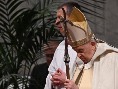 El papa durante celebración en el Vaticano.