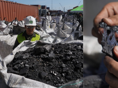 En el puerto de Barranquilla la Policía incautó 2.4 toneladas de cocaína impregnada en carbón, droga que tenía como destino Bélgica. Foto: 15/12/2023