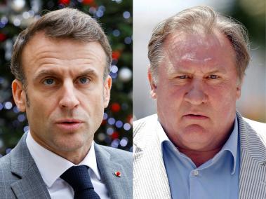 Emmanuel Macron y Gerard Depardieu