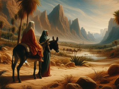 María y José de camino a Belén.