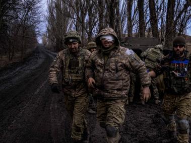 Médicos de combate ucranianos.