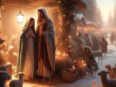 La Virgen María y José llegan a Belén en búsqueda de alojamiento.