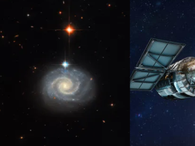 Esta imagen del Telescopio Espacial Hubble de la NASA muestra una brillante galaxia espiral conocida como MCG-01-24-014.