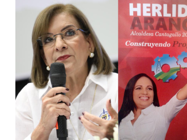 La Procuradora Margarita Cabello (izq) y Herlides Arango Espalza, exalcaldesa de Cantagallo, Bolívar (der.)