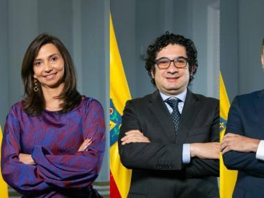 Ana María Cadena, secretaria de Hacienda; Roberto Angulo, secretario de Integración Social y Miguel Silva, secretario de Planeación.