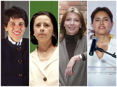 Las primeras damas: Ana Milena Muñoz, Lina Moreno, María Clemencia Rodríguez, María Julian Ruiz y Verónica Alcocer.