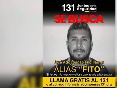 Imagen suministrada por las autoridades ecuatorianas a las Colombianas sobre Adolfo Macías, alias Fito.