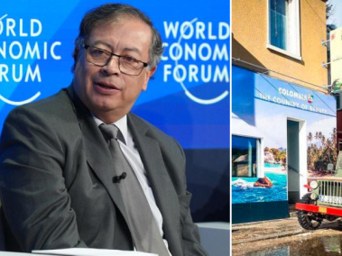 Presidente Petro y casa de promoción de Colombia en Davos