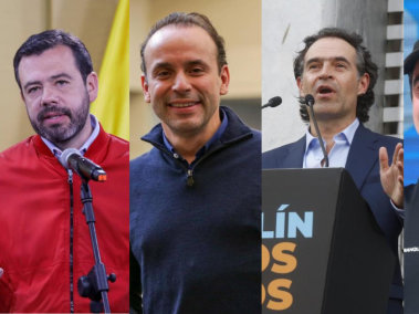 Alcaldes de Bogotá, Carlos Galán; Cali, Alejandro Eeder; Medellín, Federico Gutiérrez y Barranquilla, Alejandro Char.
