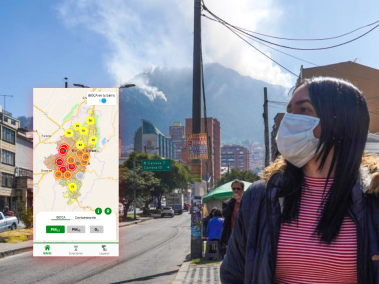 La calidad del aire se ve afectada por los incendios en cerros de Bogotá.