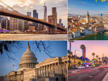 Nueva York, Zúrich, Washington y Los Ángeles, algunas de las ciudades más caras para vivir en 2024.