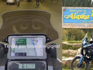 Llegó en moto de Medellín hasta Alaska