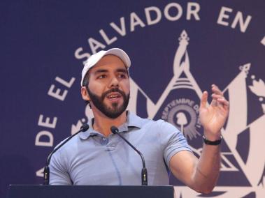 El presidente de El Salvador, Nayib Bukele, durante las elecciones del domingo 4 de febrero de 2024.