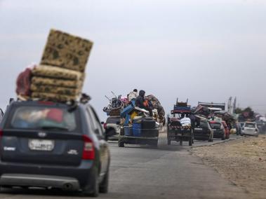 Evacuación de residentes de Rafah, sur de la Franja de Gaza.