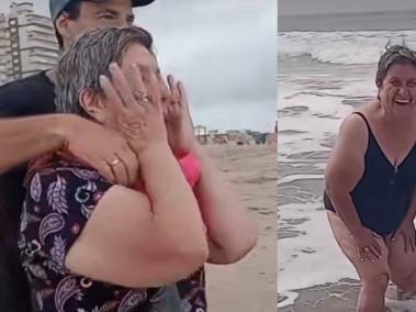 Mujer conoció el mar por primera vez