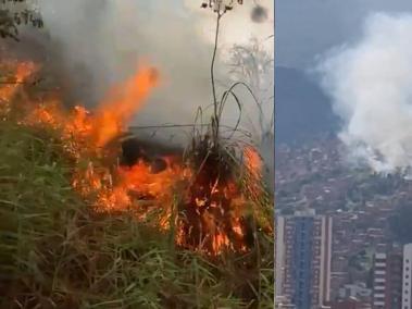 Incendio forestal en el barrio Juan XXIII, comuna 13 de Medellín