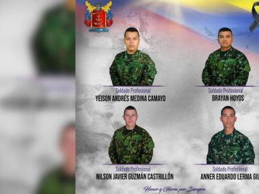 Las Fuerzas Militares condenaron el  asesinato de los soldados profesionales.
