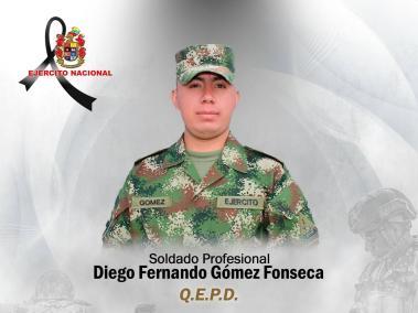 El soldado Diego Fonseca murió por el efecto de un campo minado instalado en Segovia, Antioquia, el 17 de febrero de 2023.