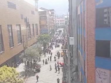Fuertes enfrentamientos en el centro de Bogotà.