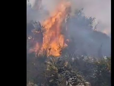 Incendio forestal que azota al municipio de Cucunubá