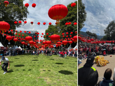 Celebración de Año Nuevo chino en el Parque de la 93, en Bogotá, en 2023