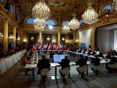 Conferencia de apoyo a Ucrania en el Palacio del Elíseo en París, Francia.