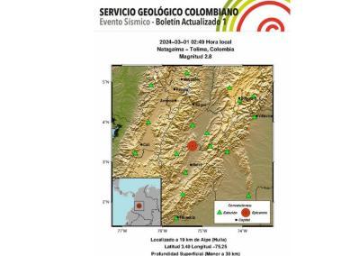 Temblor en Colombia este primero de marzo del 2024.