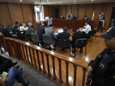 Audiencia en sala de Justicia y Paz de Bogotá.