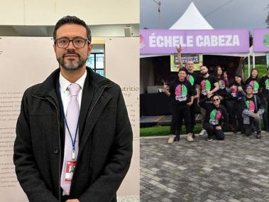 Viceministro de Justicia Camilo Umaña y carpa 'Échele Cabeza'.