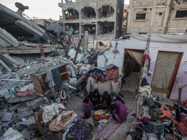 Escombros de una casa destruida por un ataque israelí en Gaza.