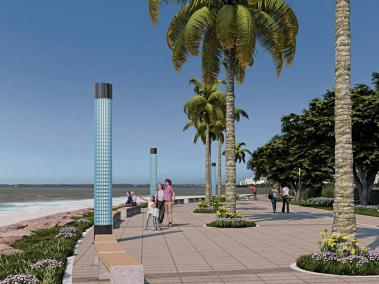 Render suministrado por el Distrito de Cartagena sobre lo que sería el proyecto Gran Malecón del Mar, según lo diseñado por expertos.