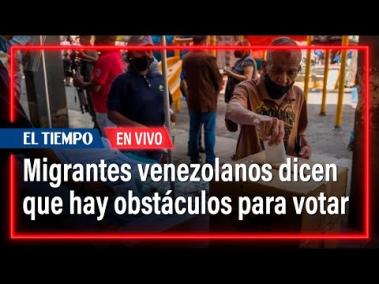 Organizaciones de la diáspora venezolana en Colombia acuden al Consulado de Venezuela en Bogotá para entregar una petición y reclamación en protesta por los requisitos exigidos para la inscripción en el Registro Electoral.
