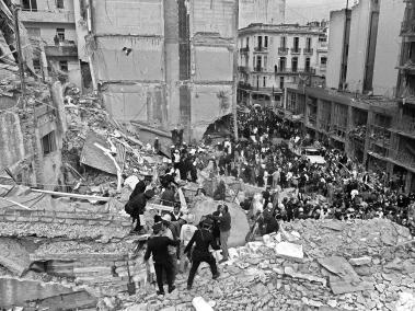 Vista del atentado en AMIA e 1994.