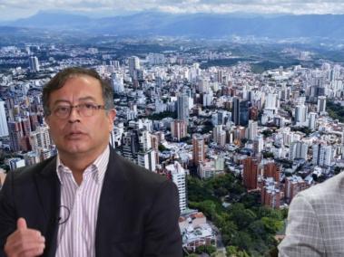 El presidente Gustavo Petro y el alcalde de Bucaramanga, Jaime Beltrán.