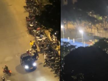 Pelea hinchas del Bucaramanga