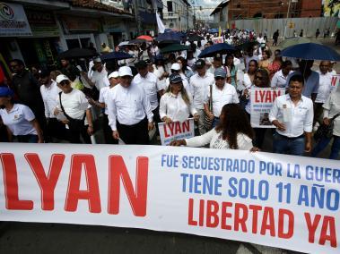 Manifestación en Jamundí, clamando por la liberación del niño.