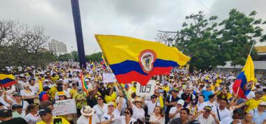Marchas contra gobierno Petro en Barranquilla